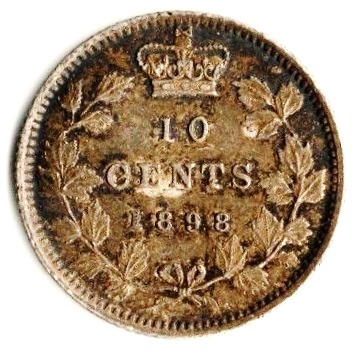 !!---Vintage-1898-Canada-Dime-Is-A-Fake-!!